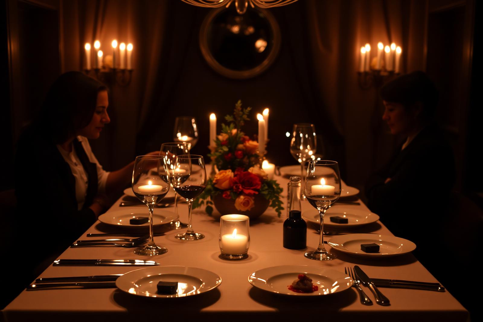 Private cellar dinner setting