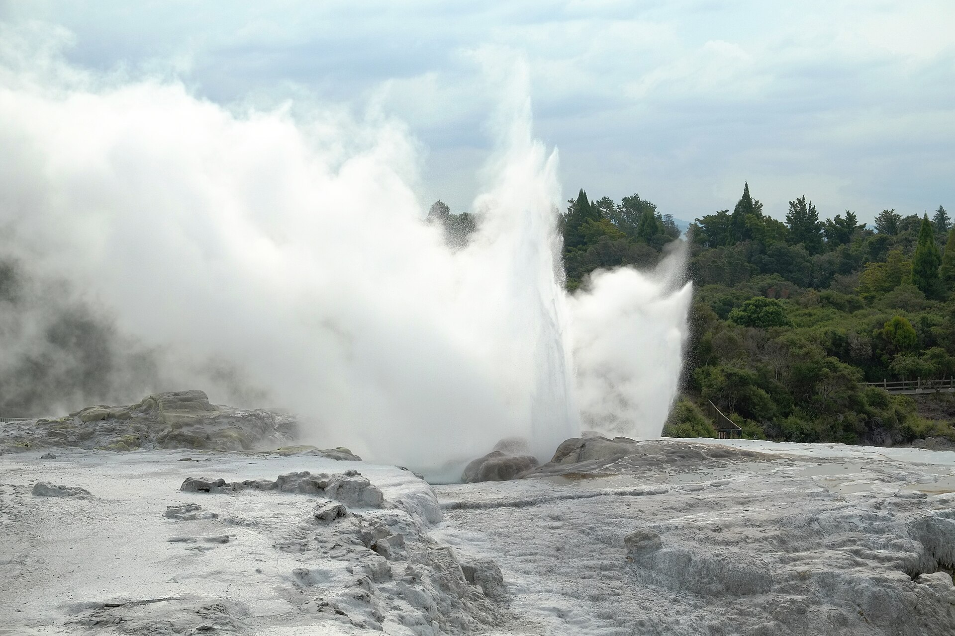Vibrant geothermal hot pools at Rotorua, New Zealand