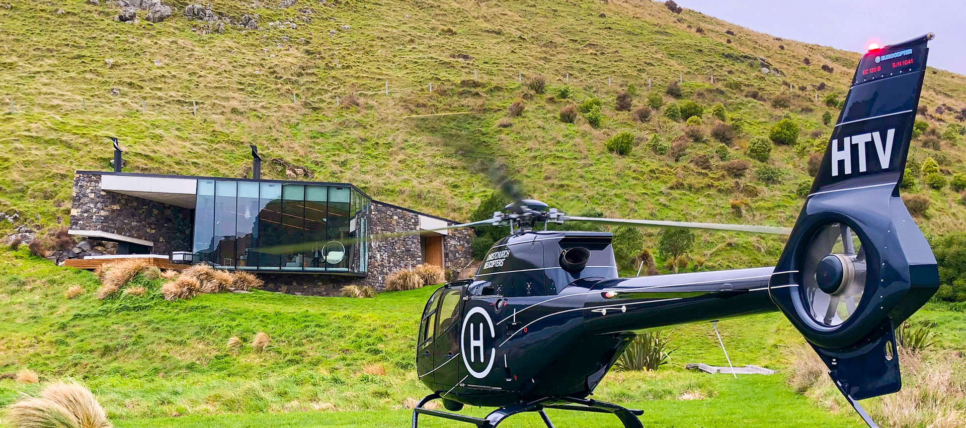 Luxury private helicopter landing for an elite VIP tour experience in New Zealand